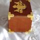 Vintage wooden and cork coaster set with decorative box