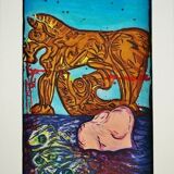 Malcolm Morley print Trojan Calvacade from the Odysseys of Enoch Suite, 1986 American