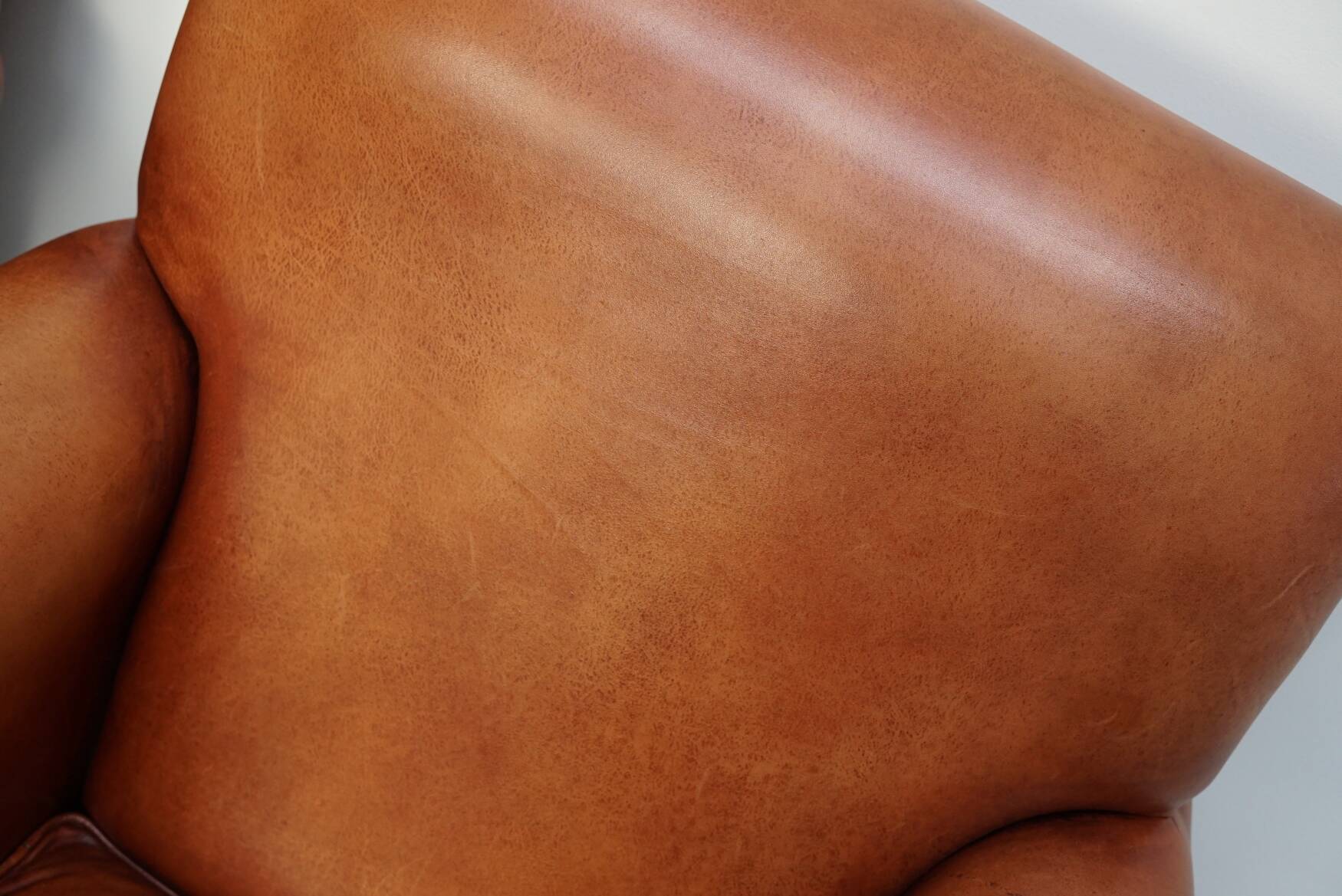 Vintage Dutch Cognac-Coloured Leather Club Chairs, Set of 2