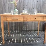 Raw wood farm table