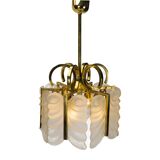 Brass and Glass Pendant Lamp by Carl Fagerlund for Orrefors