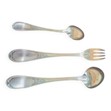Ercuis silver-plated metal cutlery set with laurels decor