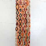 Moroccan Berber carpet Boujaad corridor with multicolored diamonds 338x76cm