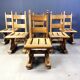 Solid oak brutalist dining chairs, 1960s