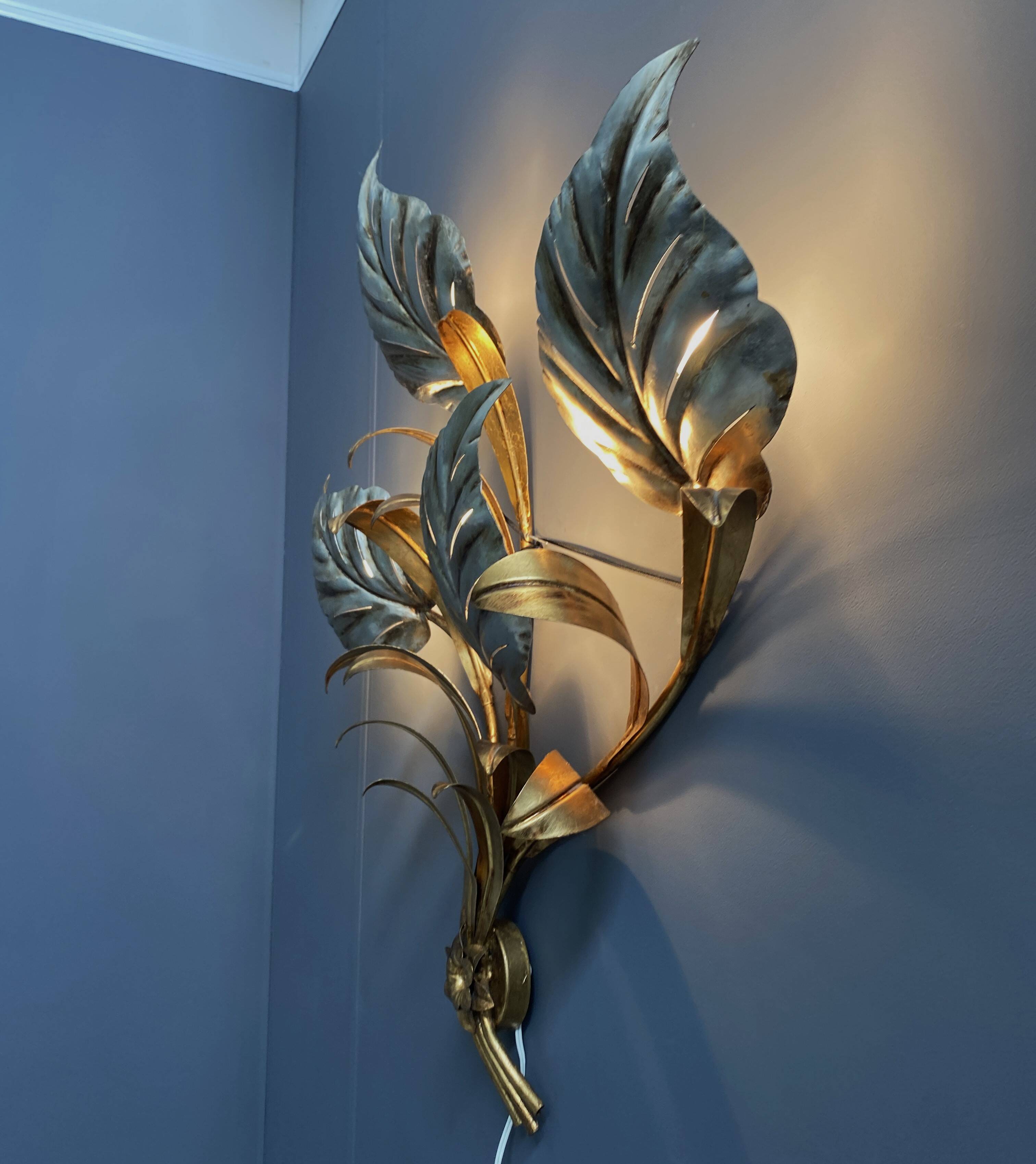 Hans Kögl large wall lamp Hollywood regency style 1970s