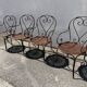 série de 4 fauteuils de jardin fer forgé