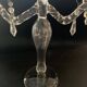 Antique twisted blown glass candle holder – 3 arms with tassels
