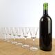 7 crystal footed glasses, antique white wine glasses.