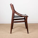 4 chaises danoises en palissandre et skaï noir par Vestervig Eriksen, 1960