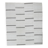 Tapis vintage Kilim rayé beige et noir en 100 % laine, 309x366 cm