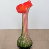 Murano Glass Vase Calla Lily - blown ribbed floral - Italy - Art Deco - 1970-1980
