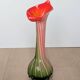 Vase Verre Murano Lys Calla - soufflé côtelé floriforme - Italie - Art déco - 1970-1980