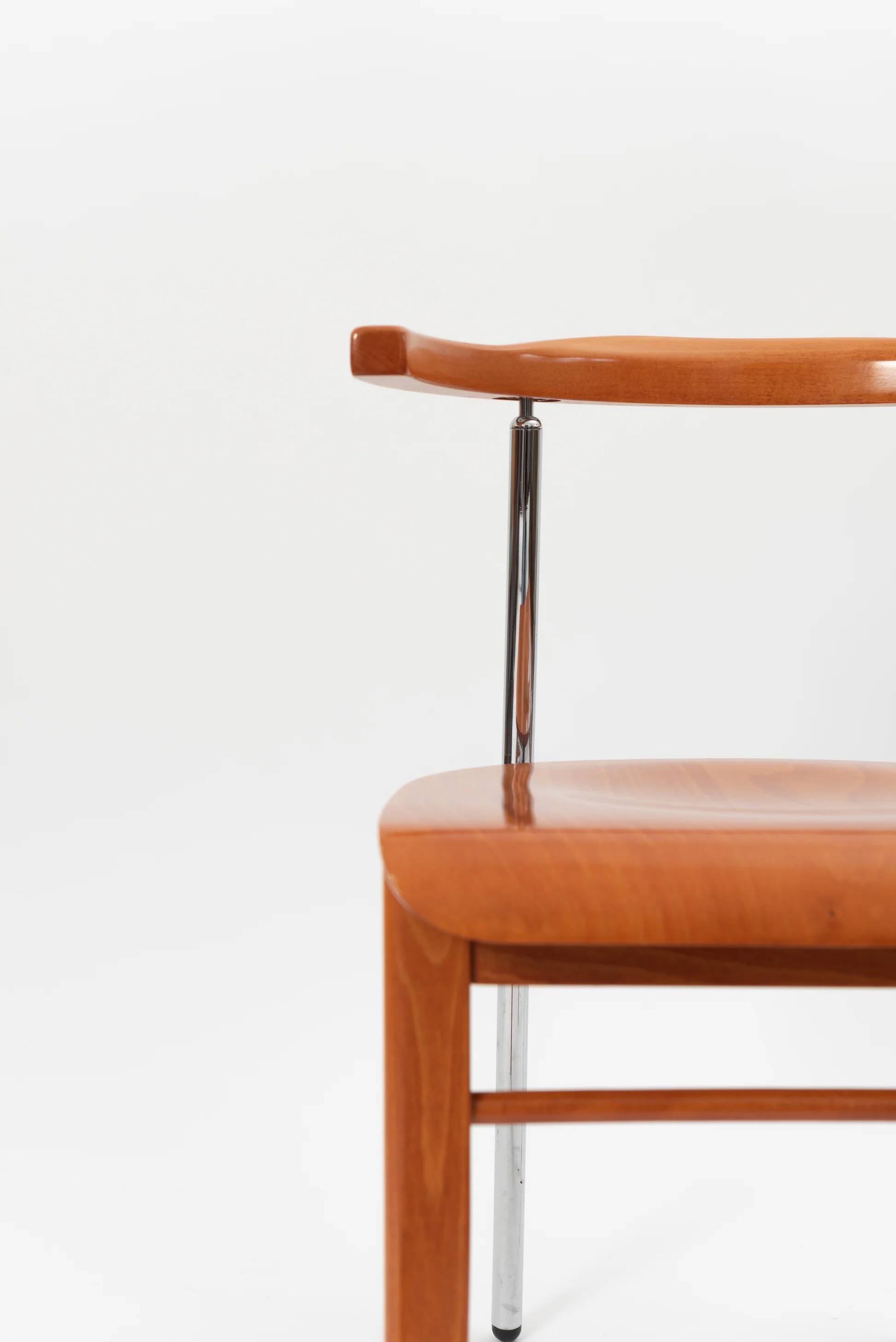 Set of 6 Italian cherry wood chairs