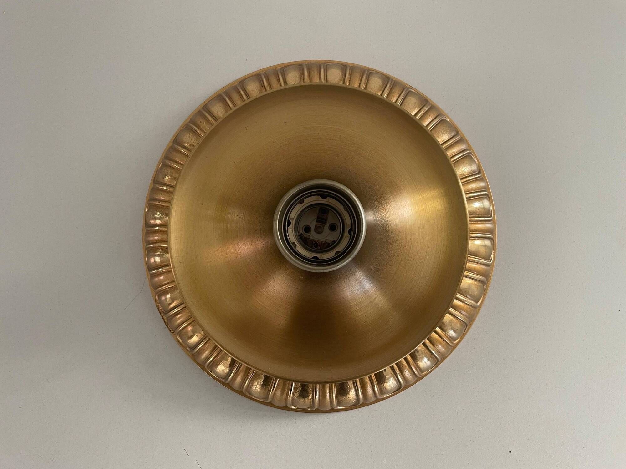 Simple flush lamp in brass, mid-century German design, 1960s, Germany.