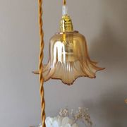 baladeuse suspension nomade vert ambré fleur vintage cordon torsadé or