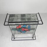 Vintage bar with inlaid tiles, Jacolor, 1970s