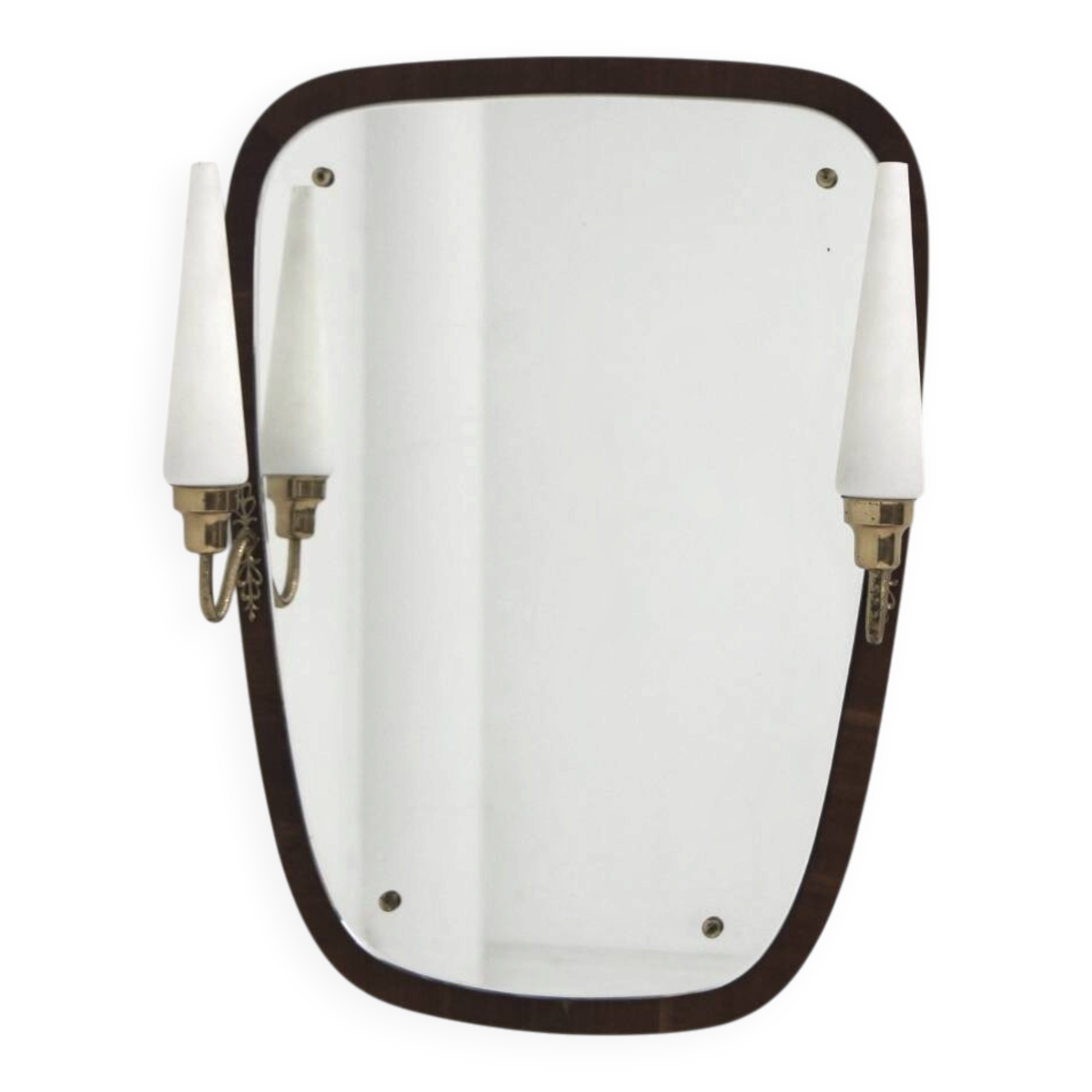 Miroir scandinave en acajou, 76x55cm, Suède, 1950