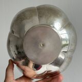 Plat, saladier ancien en métal forme fleur
