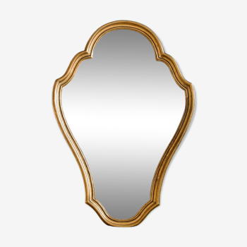1960 mirror in rocaille gilded wood