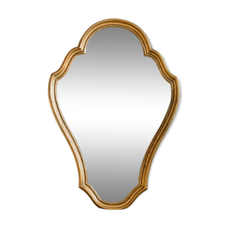 1960 mirror in rocaille gilded wood