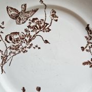 Ironstone dessert plates, poppies