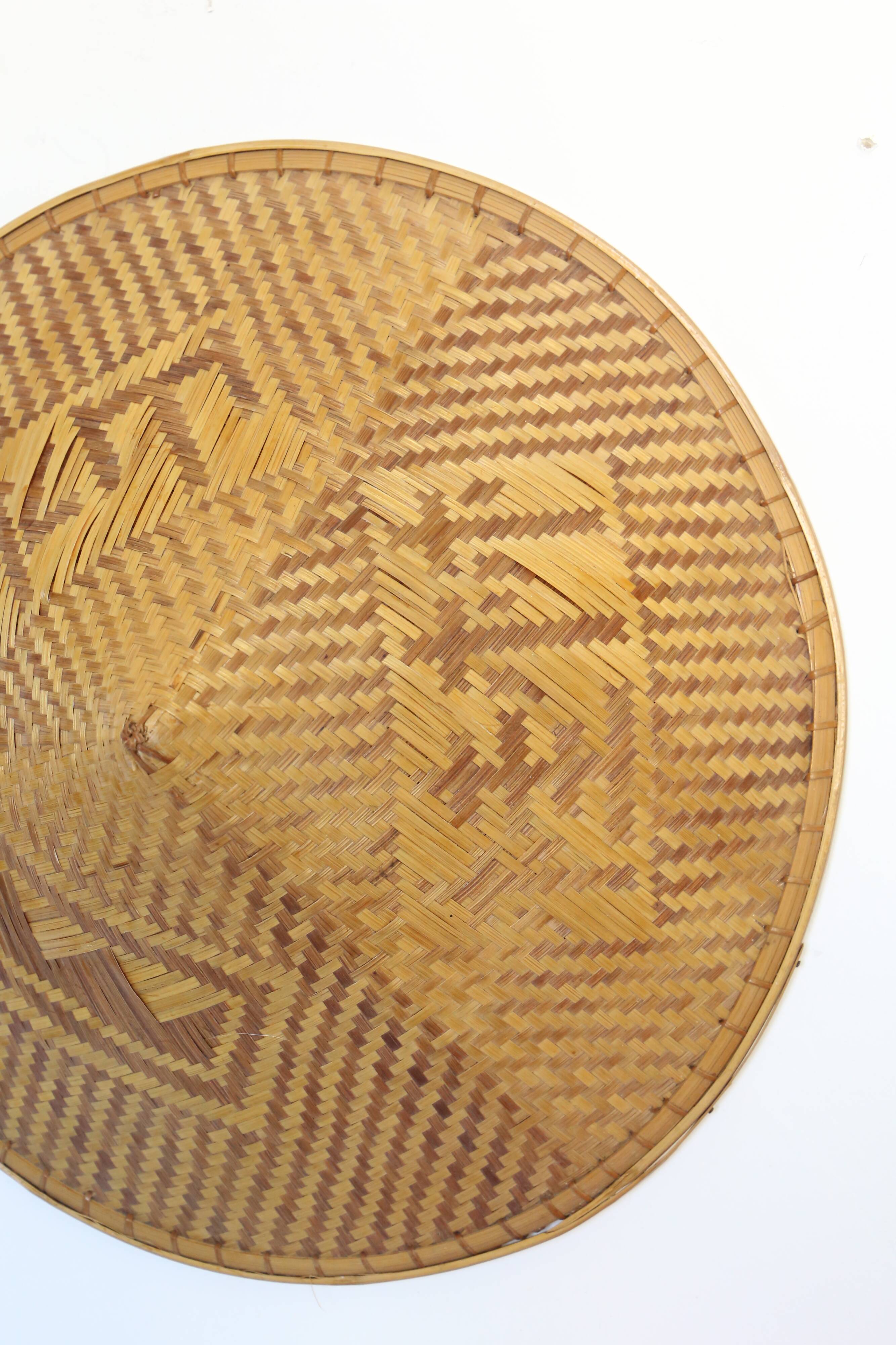 Vintage Chinese hat, bohemian wall decoration