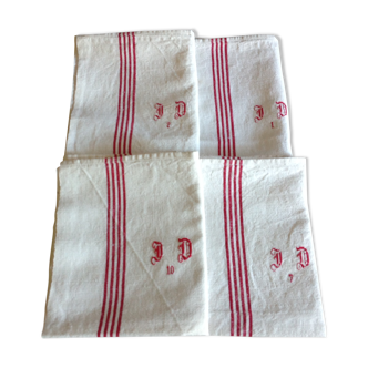 4 linen tea towels