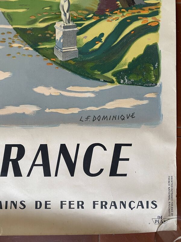 Affiche originale tourisme ''Ile de France'' 62x100cm 1945
