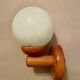 Vintage white glass wall light and pin.