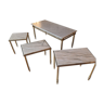 4 tables basses marbres et metal