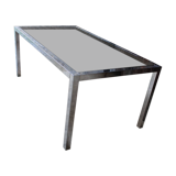 Vintage table chrome legs and smoked glass top