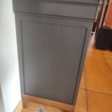 Pièce unique, Buffet/enfilade en bois massif 3 portes, 3 tiroir noir