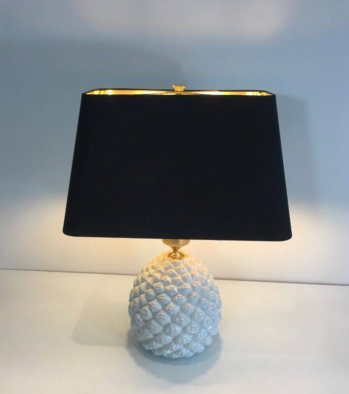 Designer pineapple lamp in porcelain
