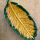 Vintage leaf-shaped dish by Vallauris
