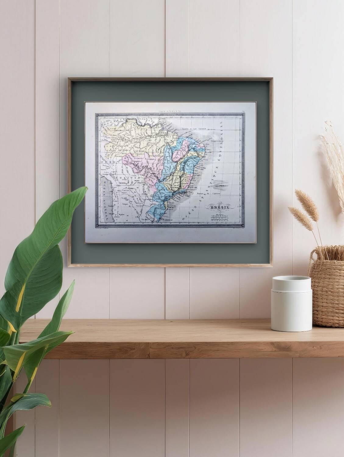 Brazil, old map, printed in 1852.