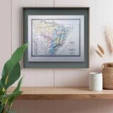 Brazil, old map, printed in 1852.