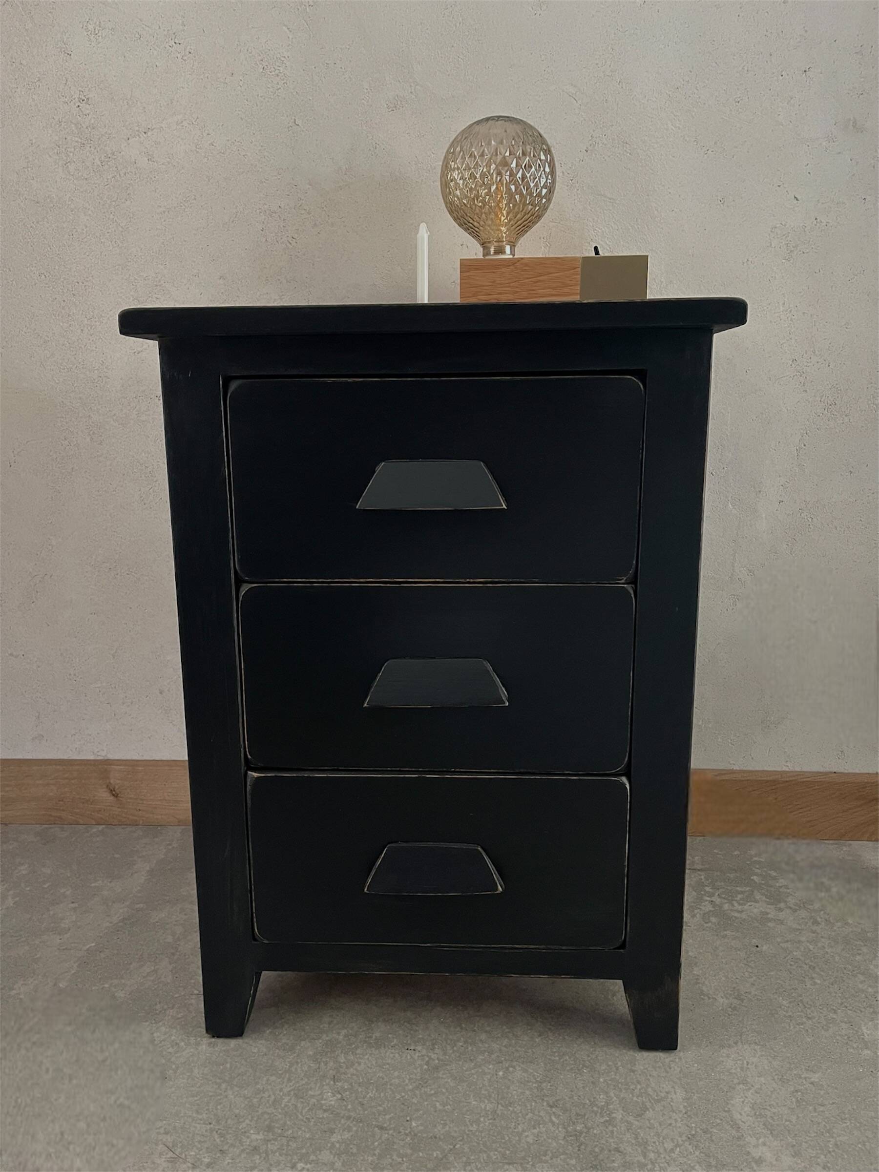 Black bedside table