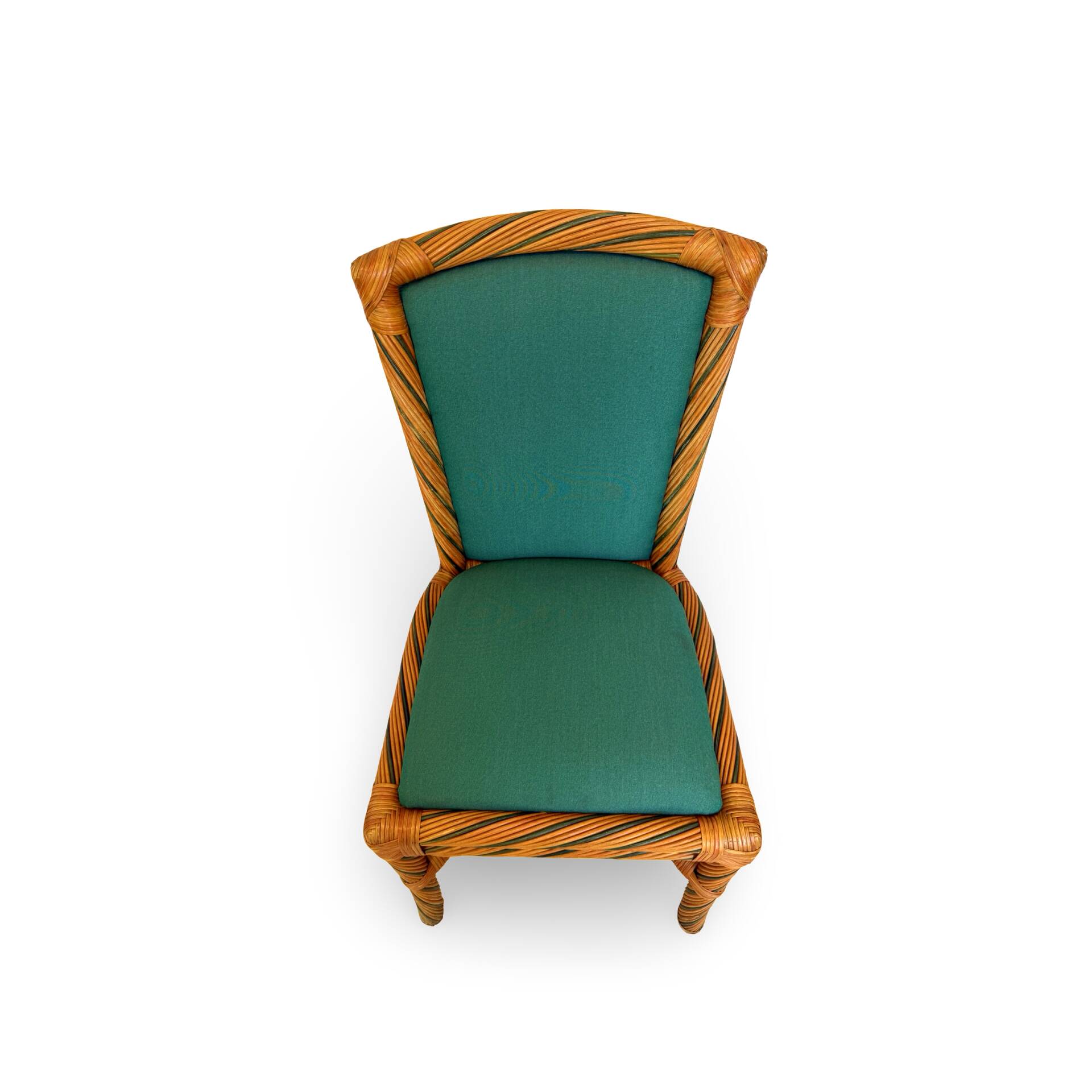 Set of six vintage bamboo and rattan dining chairs
