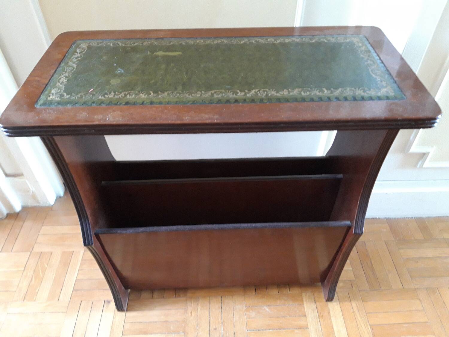 English mahogany magazine rack