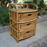 Old rattan wicker storage unit