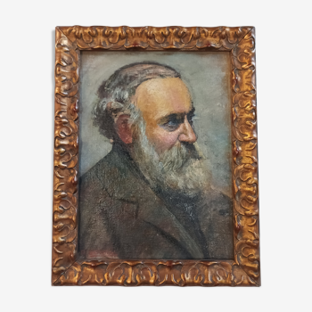 Huile sur toile portrait d'un homme, Pierre Grivolas (1823-1906)