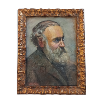 Huile sur toile portrait d'un homme, Pierre Grivolas (1823-1906)