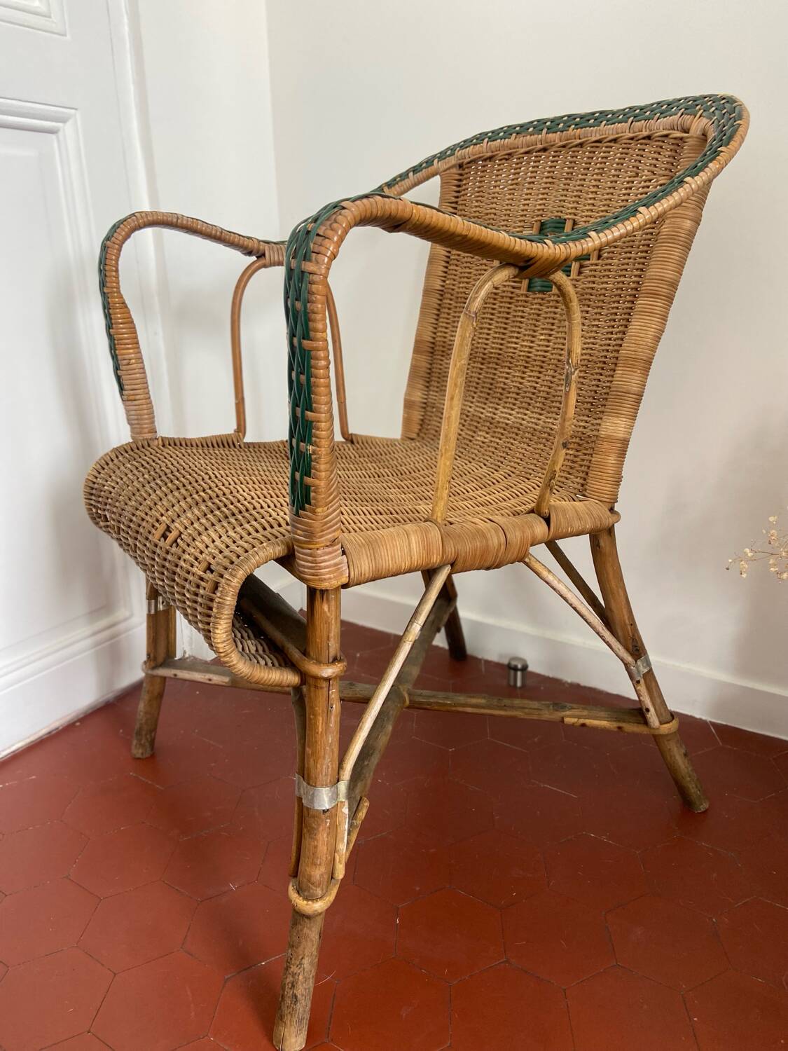 Vintage wicker armchair