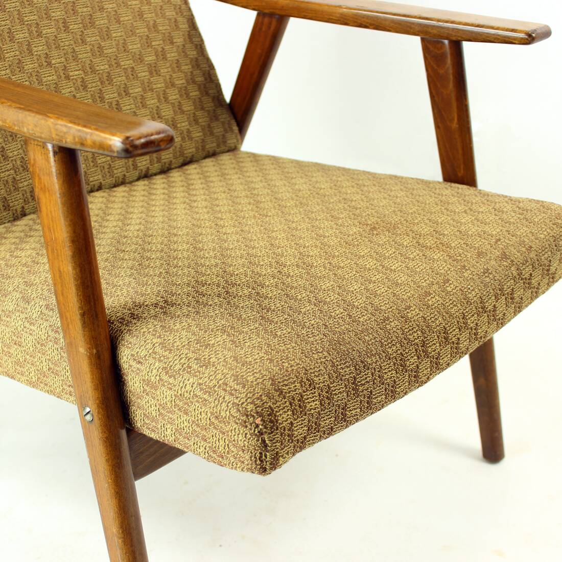 Midcentury Easy Chair In Oak, Czechoslovakia 1960s
