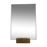 Miroir art déco rectangulaire à poser sur socle en laiton 32 cm