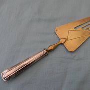 Art Deco pie server silver handle filled with Minerva hallmark.