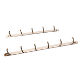 Two chrome tea towel hooks
