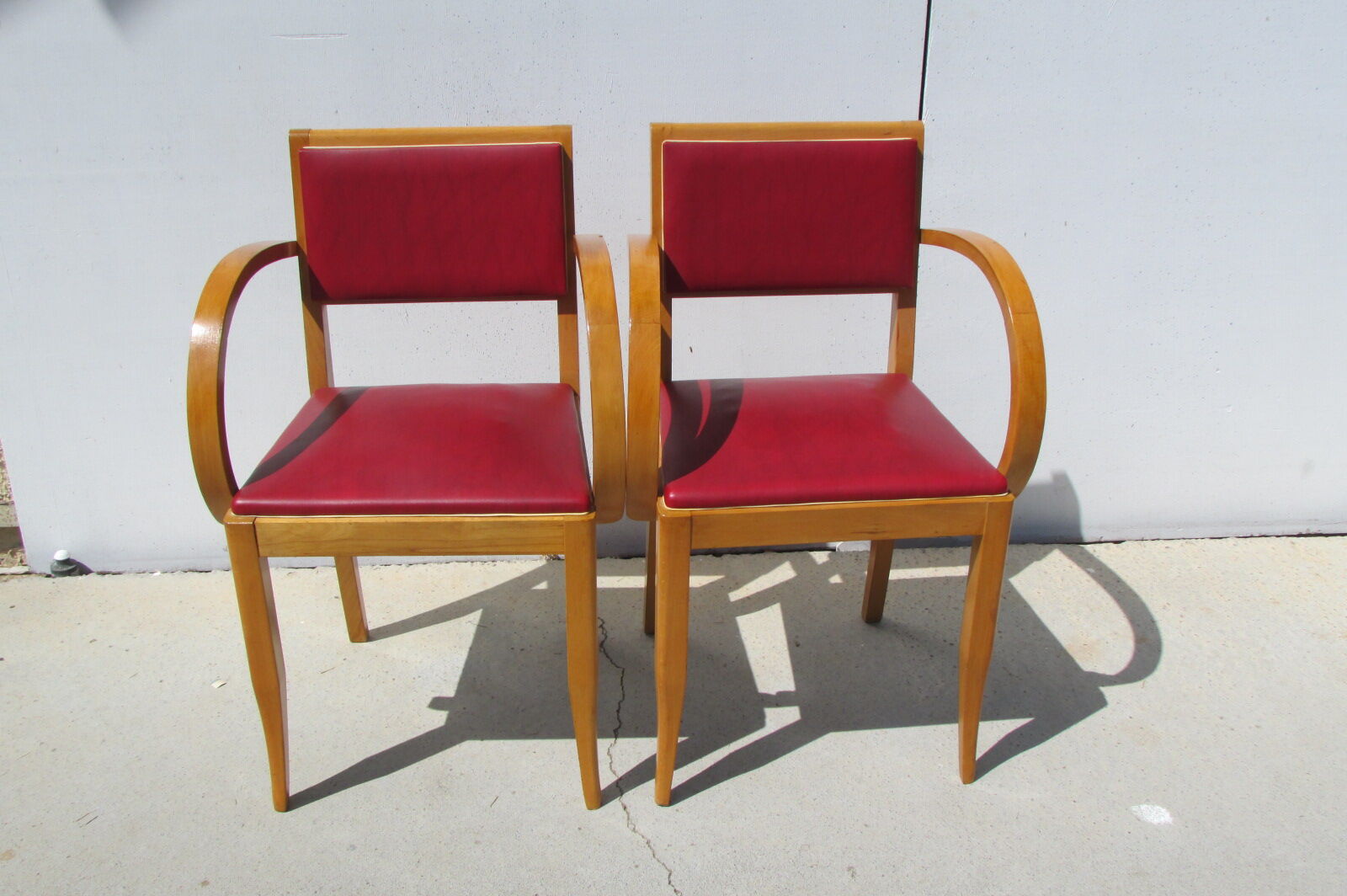 Pair of bridge armchairs , year 50-60 , beech