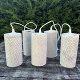 Ceiling light pendant (set of 5) in white metal