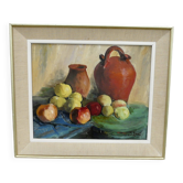 Tableau jérome bost fruits et poteries peinture nature morte